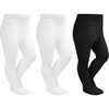 image:imageStelle Toddler Girls Tights Baby Cable Knit Thick Stockings Cotton Winter Warm Leggings Pantyhose 123 Pack2 White1 Black