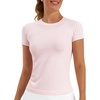 image:imageStelle Women Workout Tops Short Sleeve Seamless Athletic Shirts Yoga Gym Sports Breathable TeesShort Sleeveballet Pink