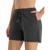 image:imageStelle Womens Drawstring Sweat Shorts Comfy Elastic Shorts Workout Lounge Shorts with PocketsZ Charcoal