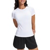 image:imageStelle Womens Workout Tops Short Sleeve Seamless Athletic Shirts Yoga Gym Running TShirtsAwhite