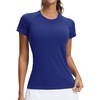 image:imageStelle Womens Workout Tops Short Sleeve Seamless Athletic Shirts Yoga Gym Running TShirtsNavy