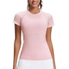 image:imageStelle Womens Workout Tops Short Sleeve Seamless Athletic Shirts Yoga Gym Running TShirtsStrawberry Milk