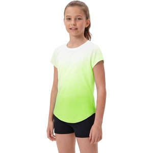 image:imageStelle Athletic Shirts for Girls Short Sleeve Active T Shirts Sports Crewneck Dry Fit Tops Kids Teens Gym Workout Summer TeeNeon Yellow