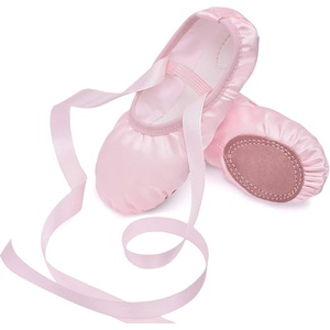 image:imageStelle Ballet Shoes for Girls Satin Ballerina Shoes Ribbons Elastic Straps  Toddler ballet shoes Ballerina slippers Soft satin upper Comfortable lining Suede leather split sole Ballet trainingPink