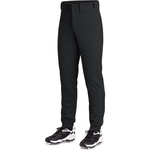 image:imageStelle Boys Baseball Pants Youth with Pockets Kids Tee Ball  Softball Fastpitch Full Length Double knee Snap Zipper Belt loops Elastic ankle hems Practice Game day DurableBlack