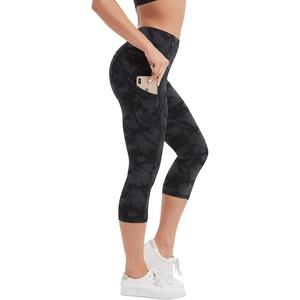 image:imageStelle Capri Leggings for Women Yoga Pants with Pockets High Waisted Legging for Gym WorkoutNylonblackgrey Camo