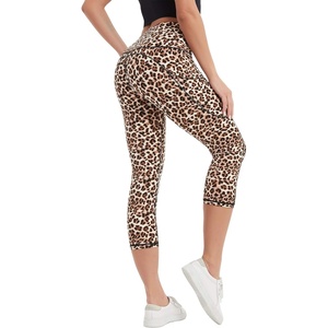 image:imageStelle Capri Leggings for Women Yoga Pants with Pockets High Waisted Legging for Gym WorkoutNylonleopard