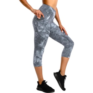image:imageStelle Capri Leggings for Women Yoga Pants with Pockets High Waisted Legging for Gym WorkoutNylontie Dye Black
