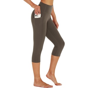 image:imageStelle Capri Leggings for Women Yoga Pants with Pockets High Waisted Legging for Gym WorkoutTea Brown