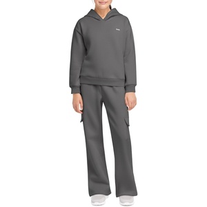image:imageStelle Girls 2 Pieces Athletic Sweatsuit Casual Sweatshirts and Pants Long Sleeve Pull Over Outfits SetsCharcoal