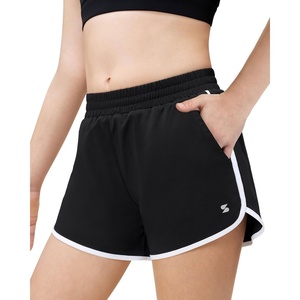 image:imageStelle Girls Athletic Shorts with Pockets Girls Running Shorts Volleyball Soccer Shorts for Kids Elastic WaistBlack