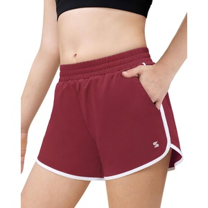 image:imageStelle Girls Athletic Shorts with Pockets Girls Running Shorts Volleyball Soccer Shorts for Kids Elastic WaistMaroon