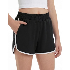 image:imageStelle Girls Athletic Shorts with Pockets Quick Dry Running Shorts Gymnastics Basketball Short for Teen KidsBlack