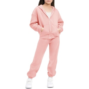 image:imageStelle Girls Athletic Sweatsuit 2 Pieces Sweatshirts and Pant Long Sleeve Zip Up with Pockets Outfits SetPink