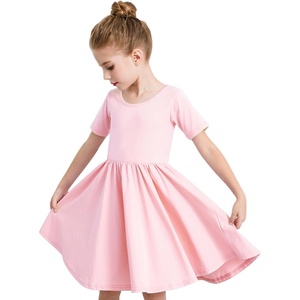 image:imageStelle Girls Cotton Short Sleeve Twirl Skater Dress 3T12Y  TwirlFriendly Skirt A LineCriss Cross BackDress for SchoolDancePlaywearCasualActiveSoft Stretch Breathable ComfyA02pink Without Pocket