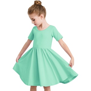 image:imageStelle Girls Cotton Short Sleeve Twirl Skater Dress 3T12Y  TwirlFriendly Skirt A LineCriss Cross BackDress for SchoolDancePlaywearCasualActiveSoft Stretch Breathable ComfyA02mint Green Without Pocket