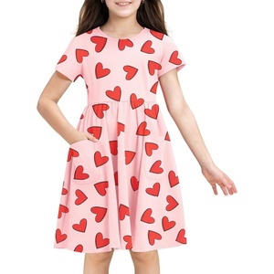 image:imageStelle Girls Cotton Short Sleeve Twirl Skater Dress 3T12Y  TwirlFriendly Skirt A LineCriss Cross BackDress for SchoolDancePlaywearCasualActiveSoft Stretch Breathable ComfySweet Hearts