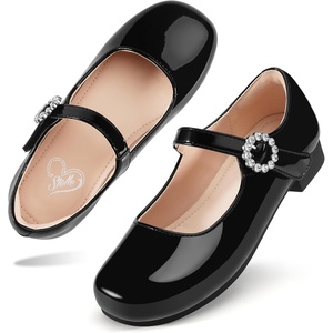 image:imageStelle Girls Dress Shoes Rhinestone Buckle Mary Janes for School WeddingBlack