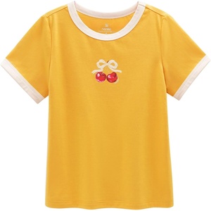 image:imageStelle Girls Graphic Tees Short Sleeve Girls Shirts Cute Tops Crew Neck Casual Basic Summer TShirt for Kids Teen 415 YearsCherryyellow