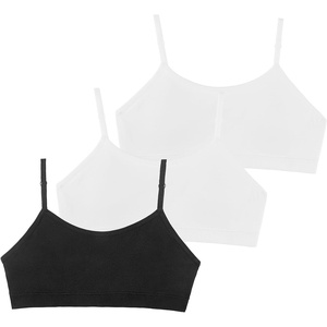 image:imageStelle Girls Padded Training Bras Seamless Spaghetti Strap Bralette Sports Bras for Teens Kids2 Whiteblack