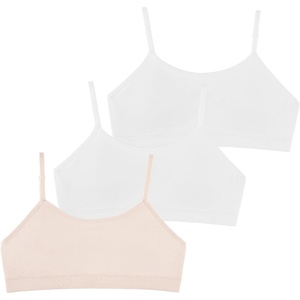 image:imageStelle Girls Padded Training Bras Seamless Spaghetti Strap Bralette Sports Bras for Teens Kids2 Whitesoft Bare