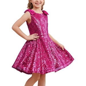 image:imageStelle Girls Sequin Dress Sleeveless ALine Sparkly Dresses 515 Y  Bow on Shoulder Zipper BackFully LiningScoop NeckTwirlyBirthday Formal Party Fancy Graduation Wedding Christmas HolidayFuchsia