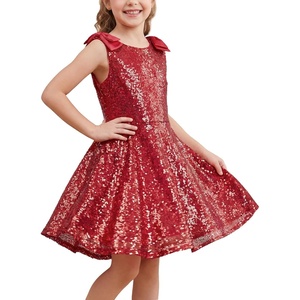 image:imageStelle Girls Sequin Dress Sleeveless ALine Sparkly Dresses 515 Y  Bow on Shoulder Zipper BackFully LiningScoop NeckTwirlyBirthday Formal Party Fancy Graduation Wedding Christmas HolidayRed