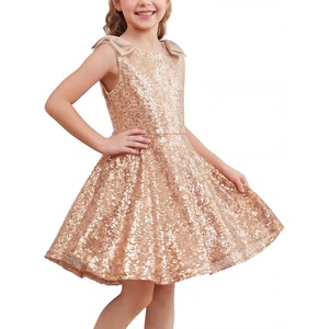 image:imageStelle Girls Sequin Dress Sleeveless ALine Sparkly Dresses 515 Y  Bow on Shoulder Zipper BackFully LiningScoop NeckTwirlyBirthday Formal Party Fancy Graduation Wedding Christmas HolidayRose Gold