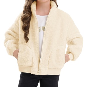 image:imageStelle Girls Sherpa Jacket Fall Fleece Coat Full Zip Winter Fuzzy Outerwear with Pockets for 415 YearsCreme