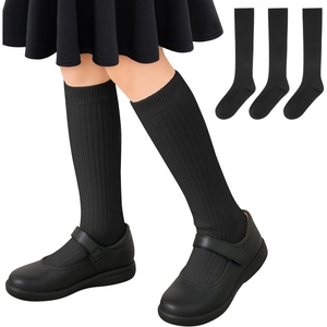 image:imageStelle Girls Socks Knee High Socks for Girls Cotton Uniform Long Sock for Toddler 3 Pairs School Socks 318 Years3black