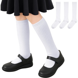 image:imageStelle Girls Socks Knee High Socks for Girls Cotton Uniform Long Sock for Toddler 3 Pairs School Socks 318 Years3true White