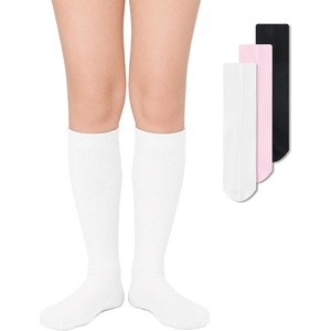 image:imageStelle Girls Socks Knee High Socks for Girls Cotton Uniform Long Sock for Toddler 3 Pairs School Socks 318 YearsBlackpinktrue White
