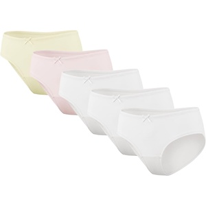 image:imageStelle Girls Underwear Cotton Brief Toddler Breathable Soft Panties 5 Pack  Underwear for Girls Design with Cute Bow Stretchy Waistband Breathable DoubleLayer Gusset for School Play Everyday Wear3 Whitesoft Butter Yellowwhisper Pink
