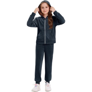 image:imageStelle Girls Velour Tracksuits Zip Up Hoodies Joggers with Pockets 515 Y  Sweatshirt with PocketsChin GuardElastic WaistFall Winter OutfitsHolidayChristmasToddlerLittle Girl TweenTeenPreppyNavy