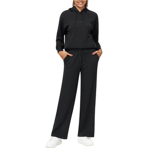 image:imageStelle Sweat Suits for Womens 2 Piece Sweat Set Long Sleeve Hoodie Sweatsuits Sets Drawstring Sweatpants with PocketsBlack
