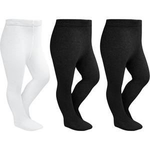 image:imageStelle Toddler Girls Tights Baby Cable Knit Thick Stockings Cotton Winter Warm Leggings Pantyhose 123 Pack2 Black1 White