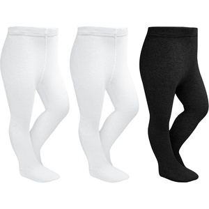 image:imageStelle Toddler Girls Tights Baby Cable Knit Thick Stockings Cotton Winter Warm Leggings Pantyhose 123 Pack2 White1 Black