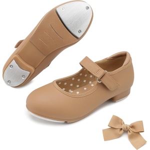 image:imageStelle Toddler Tap Shoes with Detachable BowToddlerLittle KidBig Kid  Detachable ribbon bow accentHookandloopSteel toe heel tapsCushioned insolePadded heel collarTan