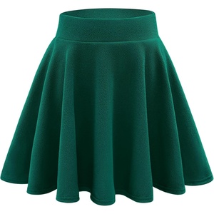 image:imageStelle Women Casual Skater Skirts with Shorts Underneath Basic Versatile Flared Mini SkortsGreen