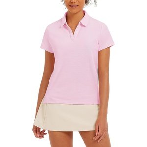image:imageStelle Women Golf Polo Shirts Tennis Shirt Short Sleeve V Neck QuickDrying Collared TopCherry Blossom