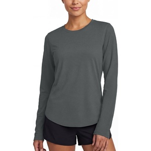 image:imageStelle Women Long Sleeve Workout Tops UPF 50 UV Protection Running Athletic Shirt Lightweight Quick DryDark Grey