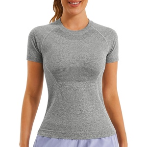 image:imageStelle Women Workout Tops Short Sleeve Seamless Athletic Shirts Yoga Gym Sports Breathable TeesShort Sleevegrey