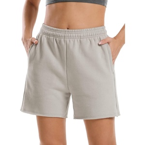 image:imageStelle Womens Sweat Shorts Casual Drawstring Shorts Comfy Cotton High Waisted Workout Lounge Shorts with PocketsLight Gray Sweat Shorts