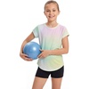 image:imageStelle Girls Athletic Shirts Short Sleeve Running Dry Fit Tops Kids Teens  Ombre Moisturewicking Quick dry Breathable Lightweight Soccer Training Sports Crewneck Active tshirts Summer TeeRainbow Wash
