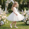image:imageStelle Girls Dress Shoes Rhinestone Buckle Mary Janes for School Wedding  Sparkle buckle detail Hookandloop closure Cushioned comfort Flexible sole Flower girl Party Flats Low heelsPearl Glimmer