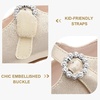 image:imageStelle Girls Dress Shoes Rhinestone Buckle Mary Janes for School Wedding  Sparkle buckle detail Hookandloop closure Cushioned comfort Flexible sole Flower girl Party Flats Low heelsGold