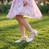 image:imageStelle Girls Low Heel Dress Shoes with Detachable Bow for Wedding Party  Removable bow Princess shoes Flower girl Dress occasions PU finish Glitter finish Ankle Strap Closed Toe ToddlerWhite Glitter