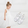 image:imageStelle Girls Mary Jane Dress Shoes Low Heel Glitter Patent Bow Kids Party Wedding Flower Girl School ShoesToddlerLittleBig KidElegant Square Bucklewhite