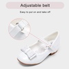 image:imageStelle Girls Mary Jane Dress Shoes Low Heel Glitter Patent Bow Kids Party Wedding Flower Girl School ShoesToddlerLittleBig KidElegant Square Bucklewhite