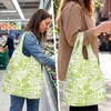 image:imageStelle Lightweight Reusable Grocery Bag with Handles Ripstop Nylon Foldable Tote Shopping Bags for Travel and GroceriesGreen Geometry